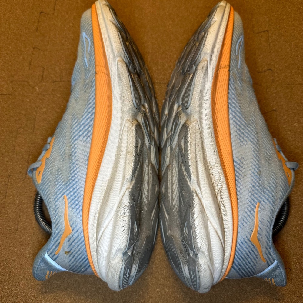 Hoka Clifton 9 Running Shoes Womens 9B Blue Orange 1127896 Road Sneakers Cushion - Picture 5 of 11